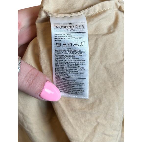 GAP Tie Back Halter Tiered Skirt Maxi Dress Beige Size 16 - Picture 7 of 7